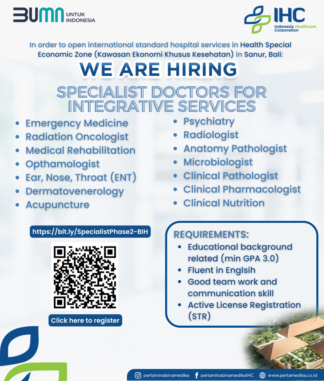 Specialist Doctors For Integrative Services Bali International Hospital