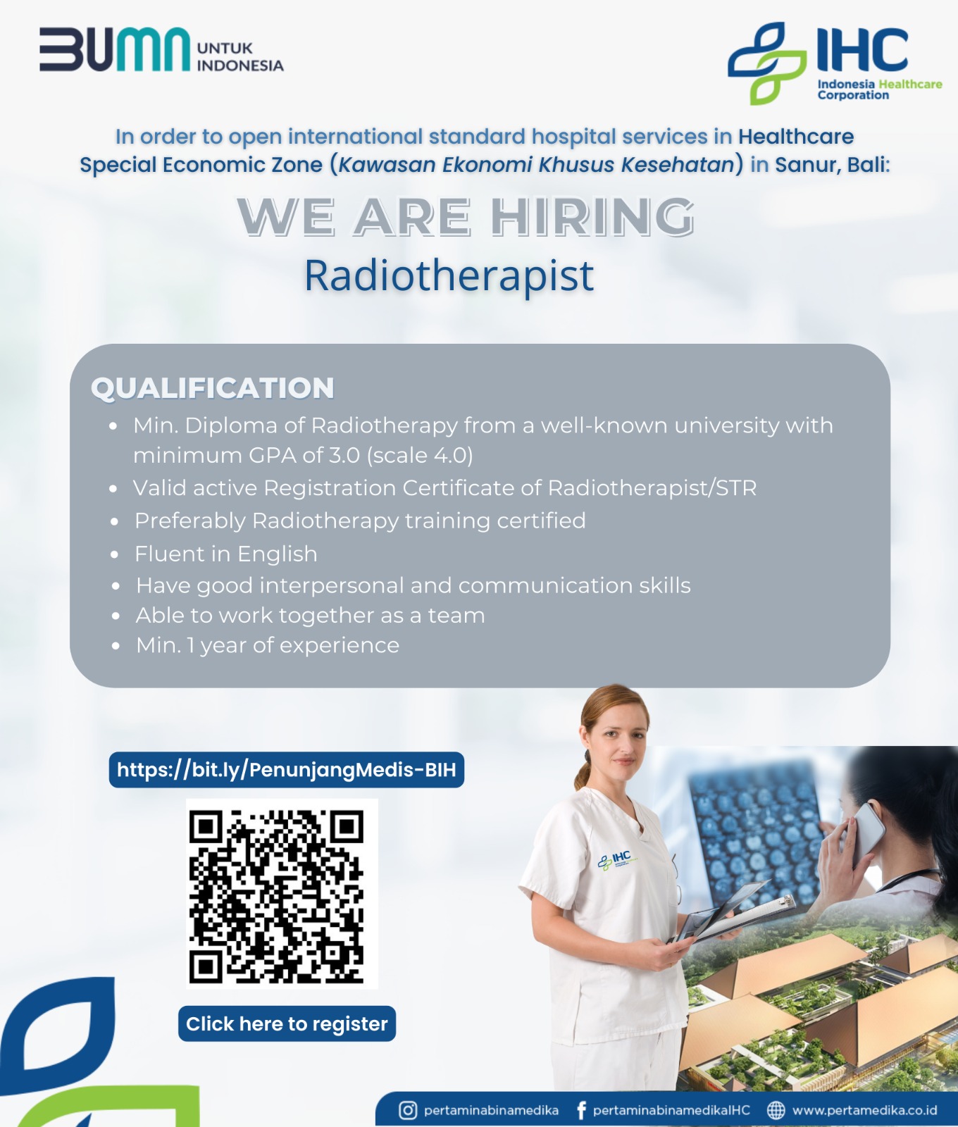 Radiotherapist Bali International Hospital